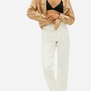 Everlane Straight Leg Crop Pants - Bone